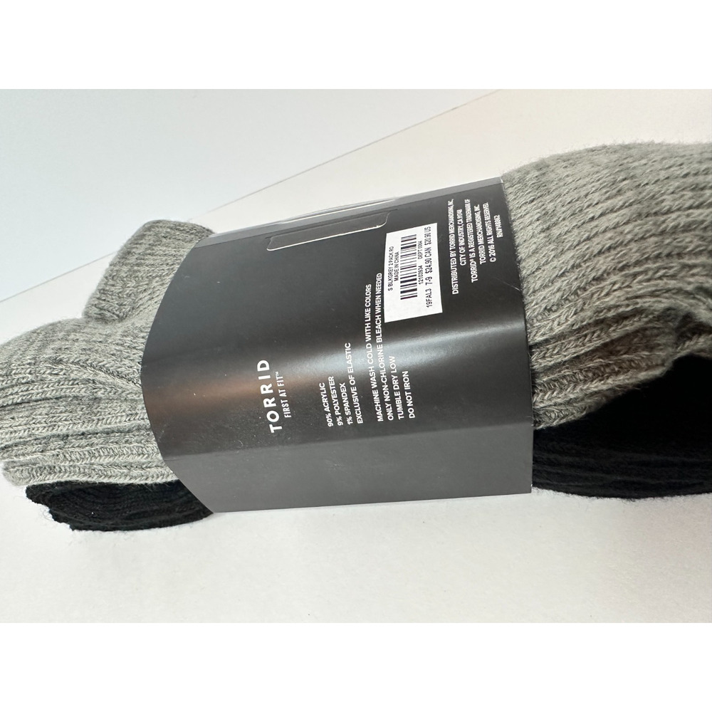 NWT Torrid Women’s Over The Knee Socks, 2 Pair, Very Soft, Black/ Gray, Size 7-9 - Picture 4 of 4